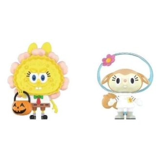 Pop Mart x Spongebob The Monsters Labubu “Jack O Lantern en Sandy Cheeks x Pato”